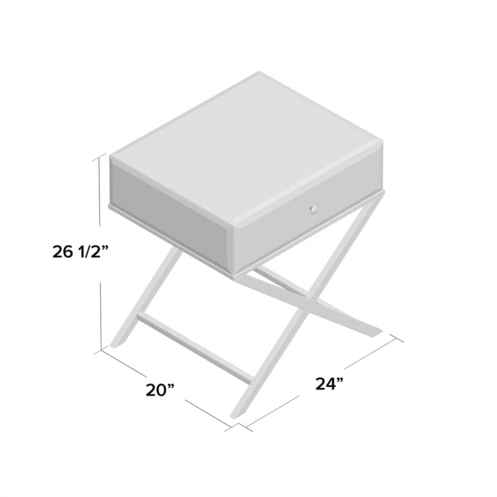 Nyasha Mirrored Glass Top End Table with Storage - Image 6