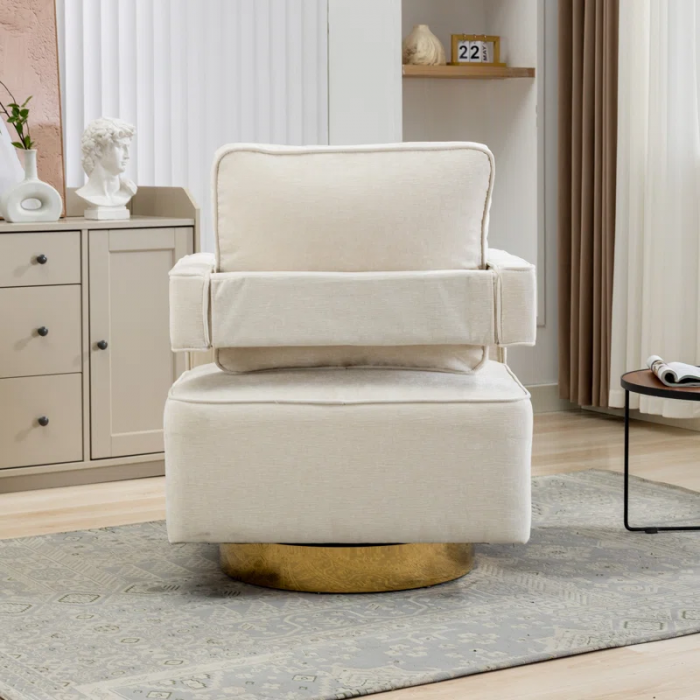 Zaharina Upholstered Swivel Armchair - Image 11