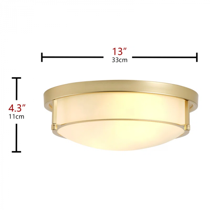 Chattooga 2-E26 Light 13 Inch Classic Vintage Dimmable Flush Mount Light Fixture - Image 6