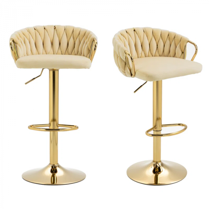 Christal Swivel Upholstered Adjustable Height Counter Stool - Image 6