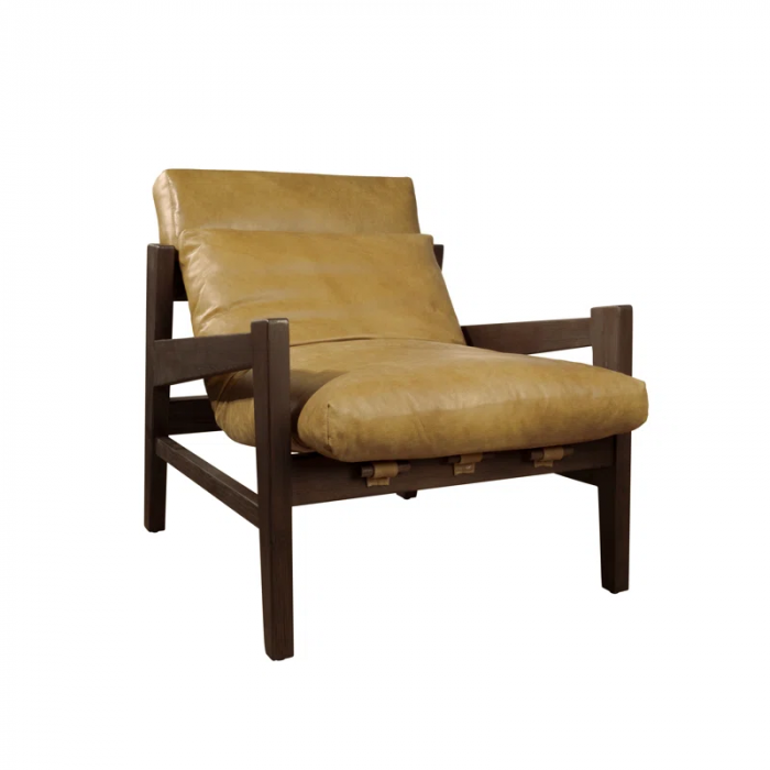 Carre 28.35'' W Genuine Leather Lounge Armchair with Adjustable Headrest - Image 2