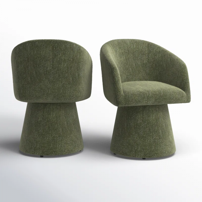 Kyo Chenille Upholstered Barrel Chair (Set of 2) - Image 7