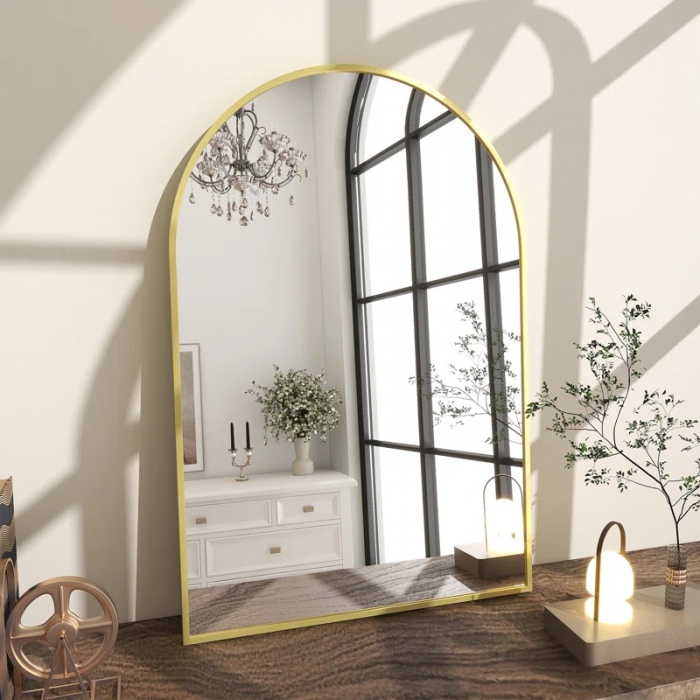 Lilaram Aluminium Alloy Frame Wall Mounted Arch Bathroom / Vanity Mirror - Image 6