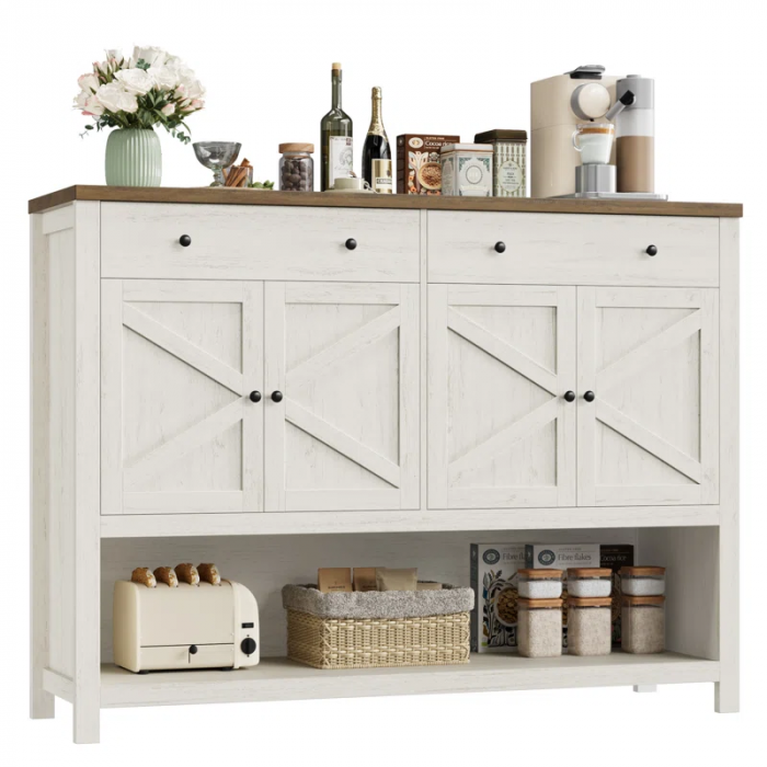 55.1" Upgraded Console Table, Entryway Table with Open Shelf