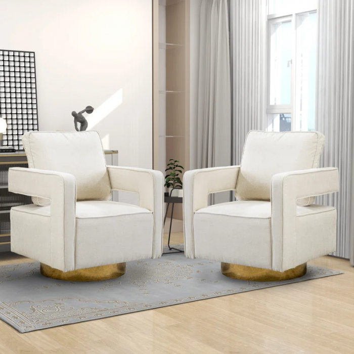 Zaharina Upholstered Swivel Armchair - Image 5