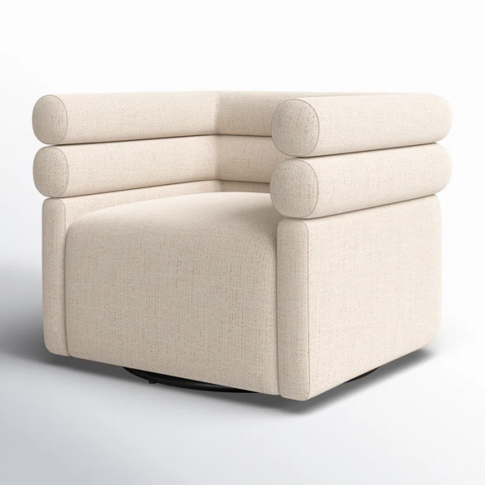 Arve Upholstered Swivel Armchair - Image 5