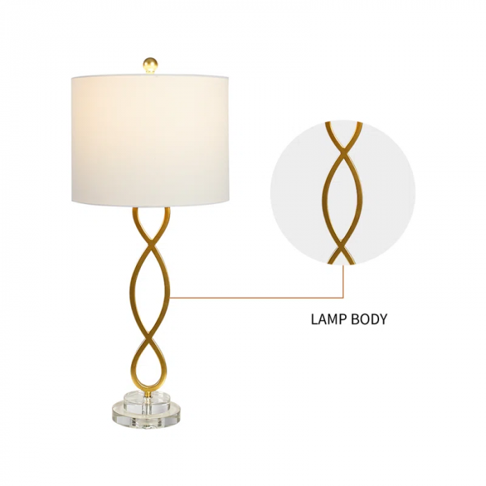Hallye 30.25" Crystal Gold/Clear Table Lamp Set - Image 4