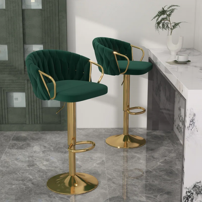 Christal Swivel Upholstered Adjustable Height Counter Stool - Image 7