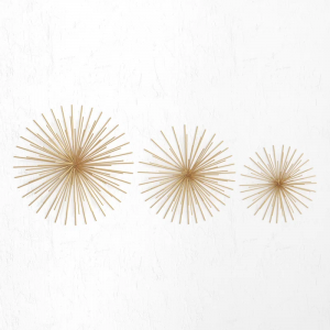 3 Piece Metal 3D Starburst Wall Decor Set 16", 20", 24"W