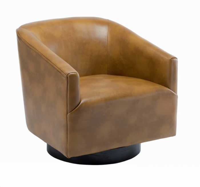 Hall Faux Leather Swivel Barrel Chair - Image 2