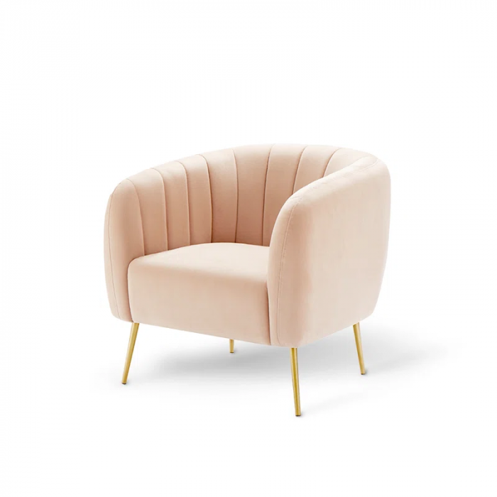 Samouri Modern Channel Tufted Barrel Accent Chair - Image 3